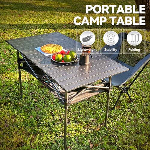 Portable Folding Aluminum Camping Table with Carry Bag Z524