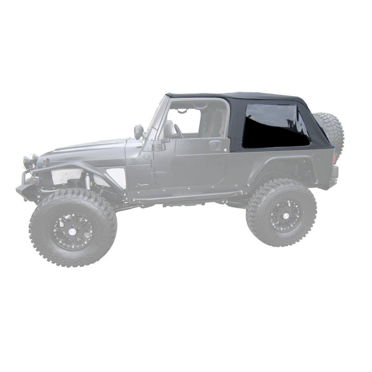 Black Frameless Soft Top Kit Sailcloth D70804