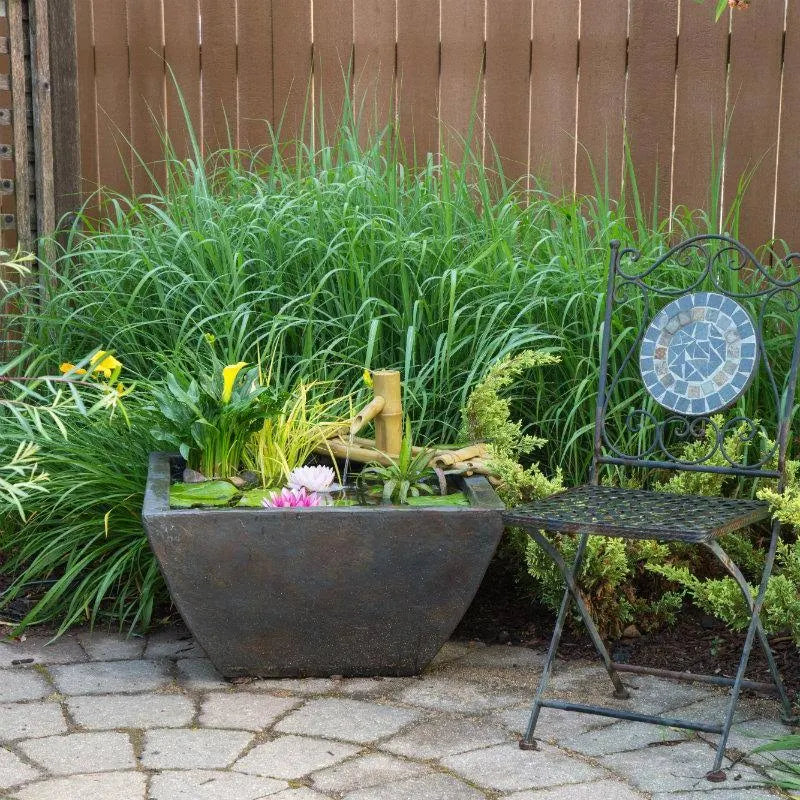 Textured Gray Slate Aquatic Patio Pond T177
