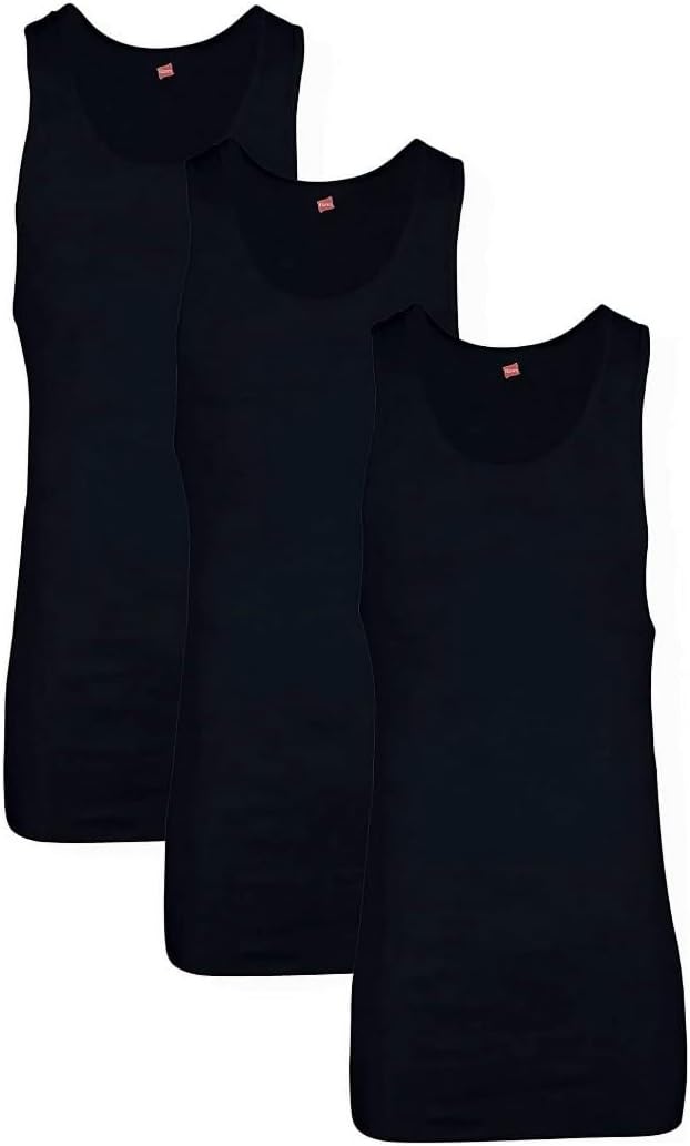 Black 3 Pack Large Ribbed Undershirt Y43125