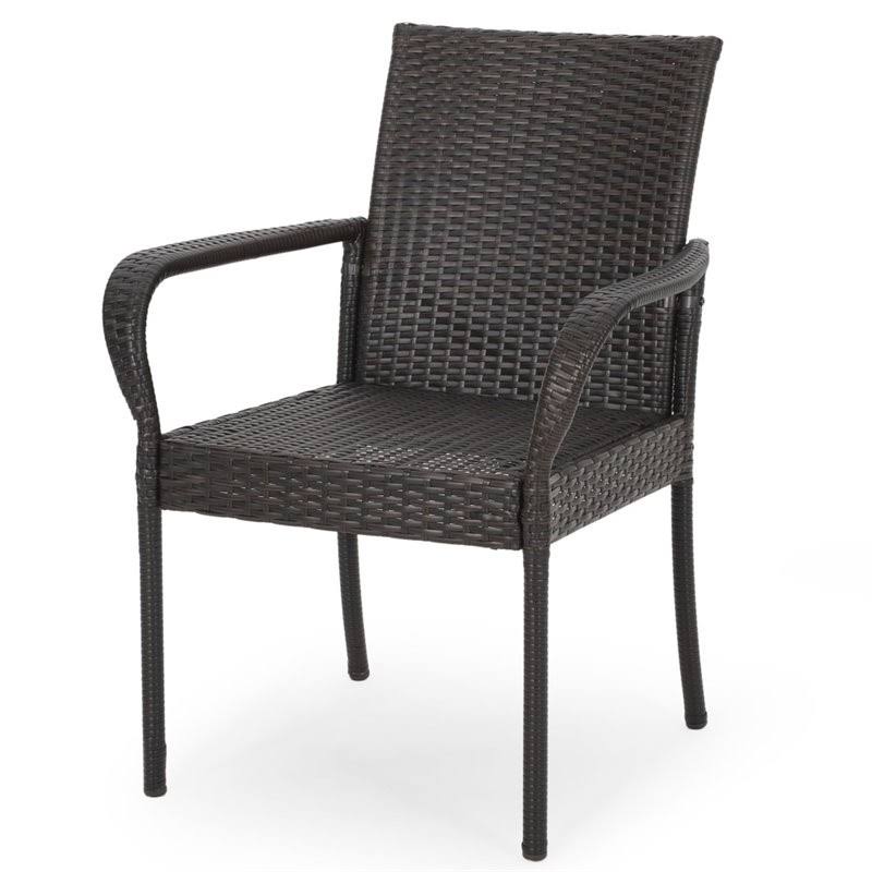 Multi-Brown Wicker Outdoor Dining Chair 2-Pack E79776