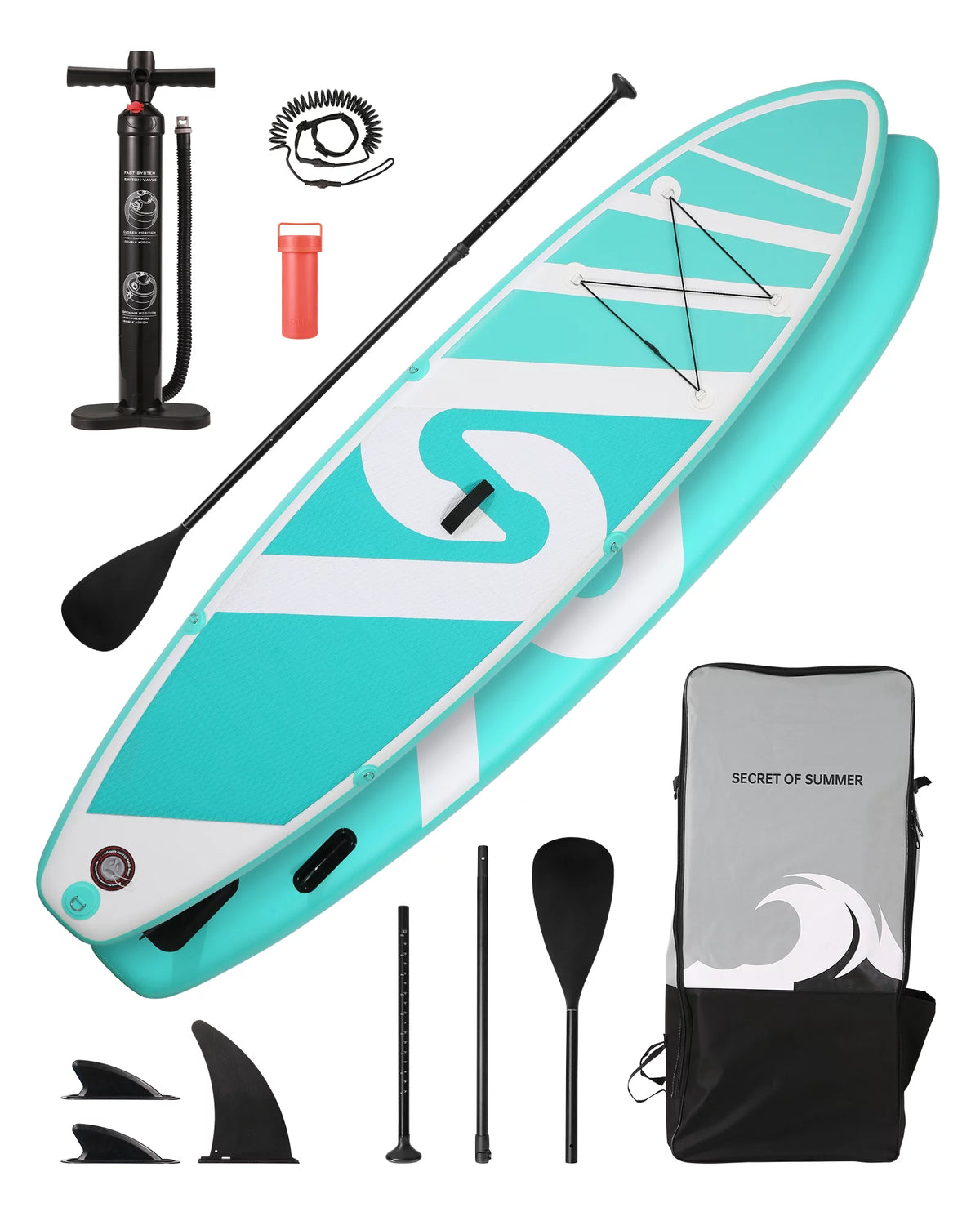 Inflatable Paddle Board 10' 6 in. Thick Green Z34865
