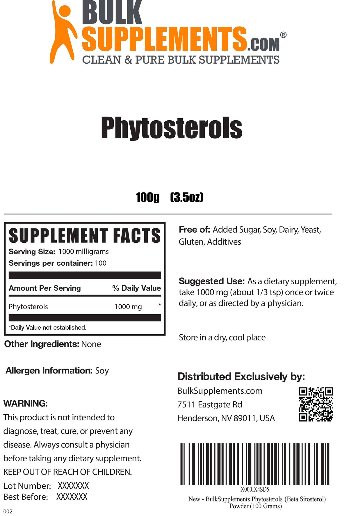 Pure Beta Sitosterol (Phytosterol) Powder (5 Kilogrammes) I6600
