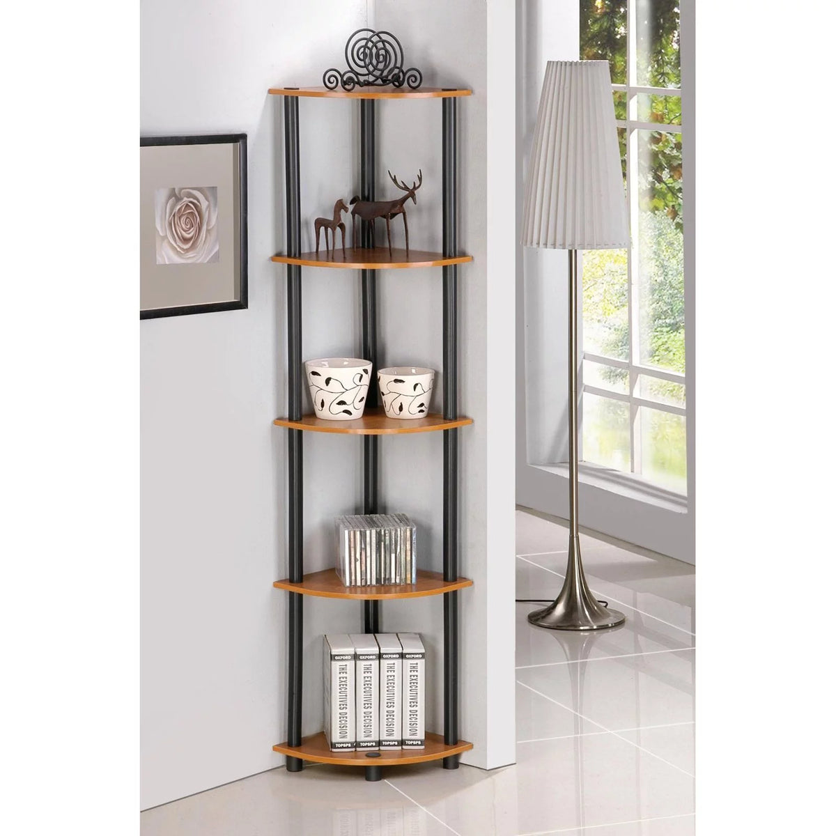 5 Tier Corner Display Rack Shelving Unit H2799