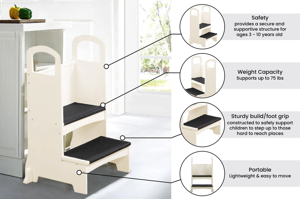 Espresso Wooden Kids Step Stool Z825