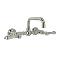 Polished Nickel Wall Mount Bridge Bathroom Faucet I384