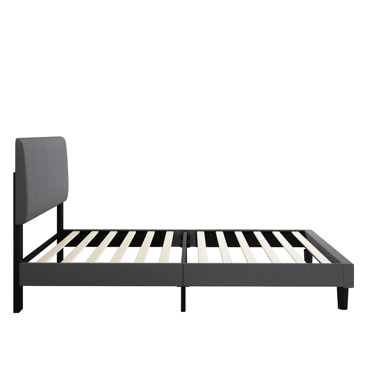 Grey Twin Size Fabric Upholstered Platform Bed Frame C331307