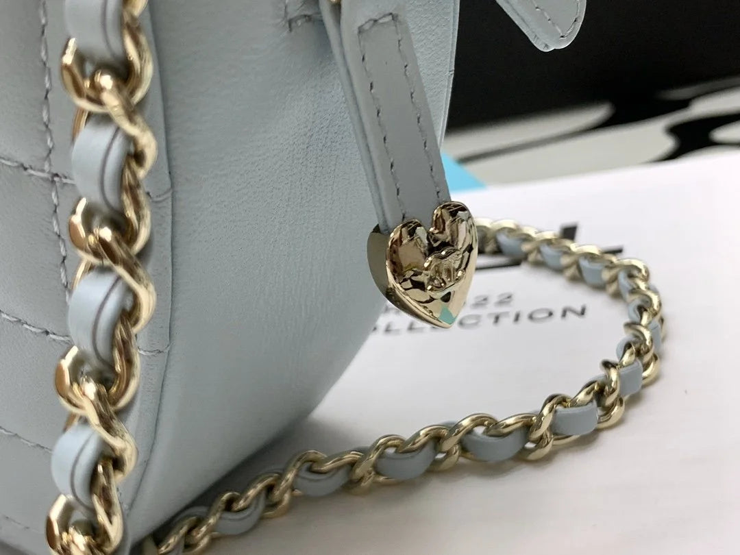 Grey Mini Heart Bag O8399