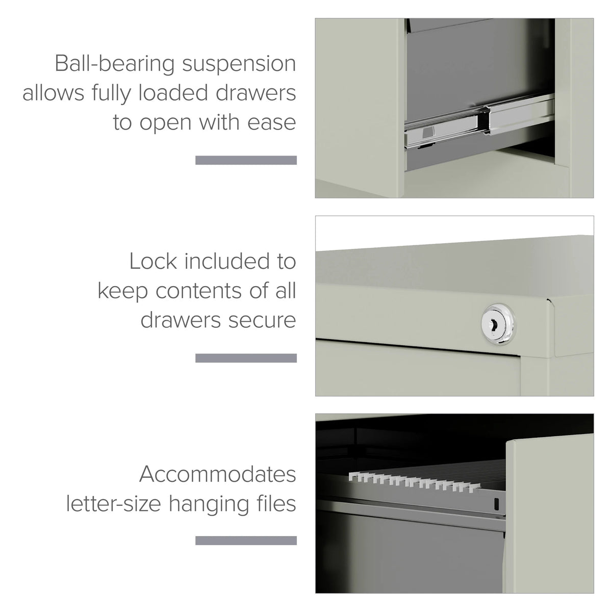22" Deep 2 Drawer Letter Width Vertical File Cabinet R36223