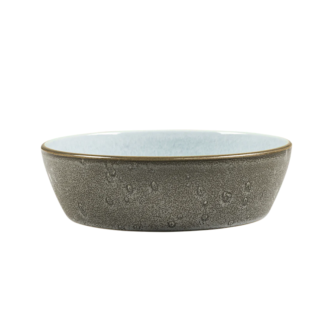 Stoneware Soup Bowl 18 cm Grey /Blue E327366