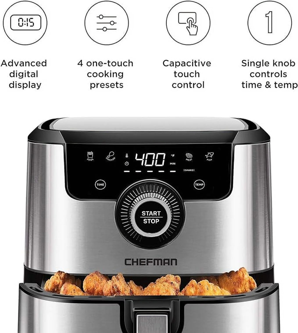 Air Fryer 4.5 Qt Dual Control Temperature Silver Z457398