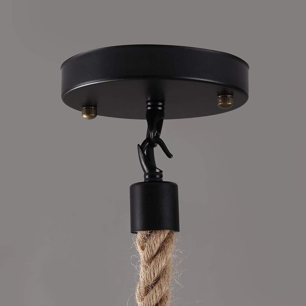 Rustic Nautical Rope Woven Drum Shaded 1-Light Pendant Light S998