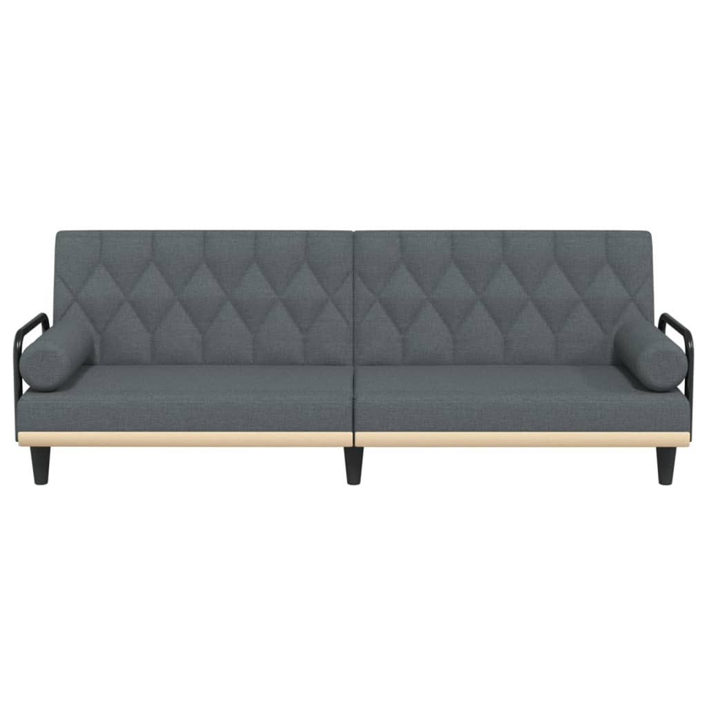 Dark Gray Fabric Sofa Bed with Armrests Q847722