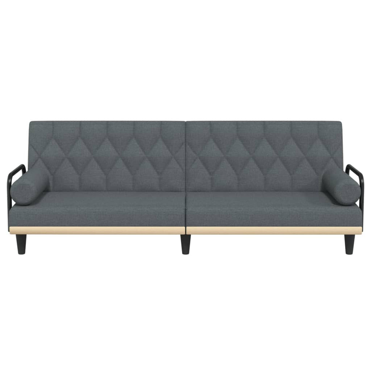 Dark Gray Fabric Sofa Bed with Armrests Q847722