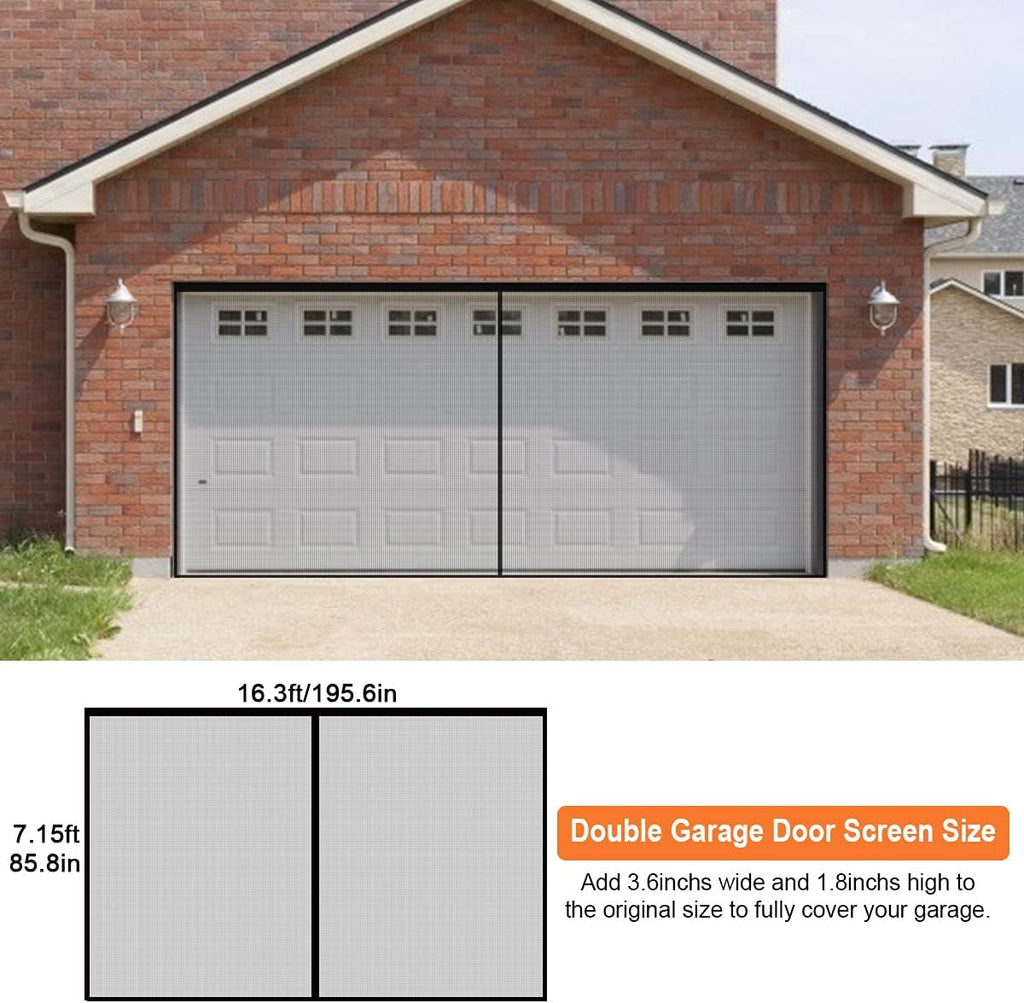 Black Fiberglass Mesh Garage Door Screen L4190