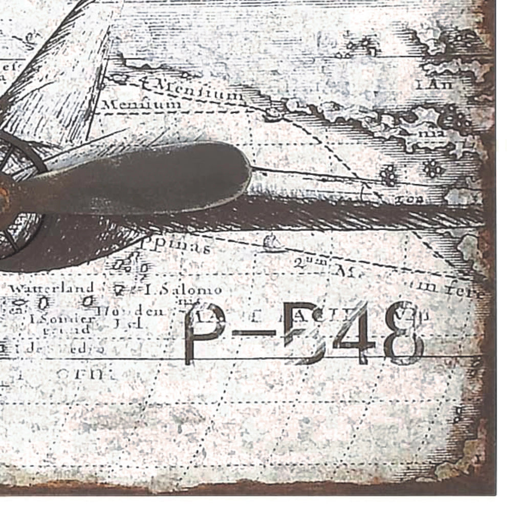 Silver Metal Airplane Wall Decor E6373