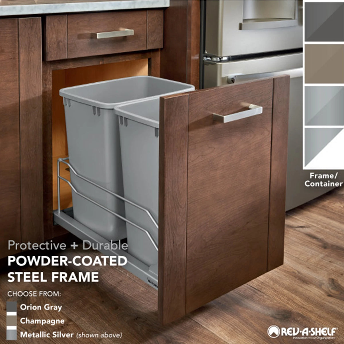35 Quart Pullout Waste Container Trash Can P535654