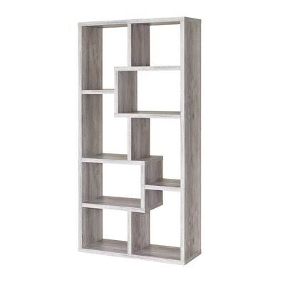 Grey Driftwood Geometric Bookcase H469