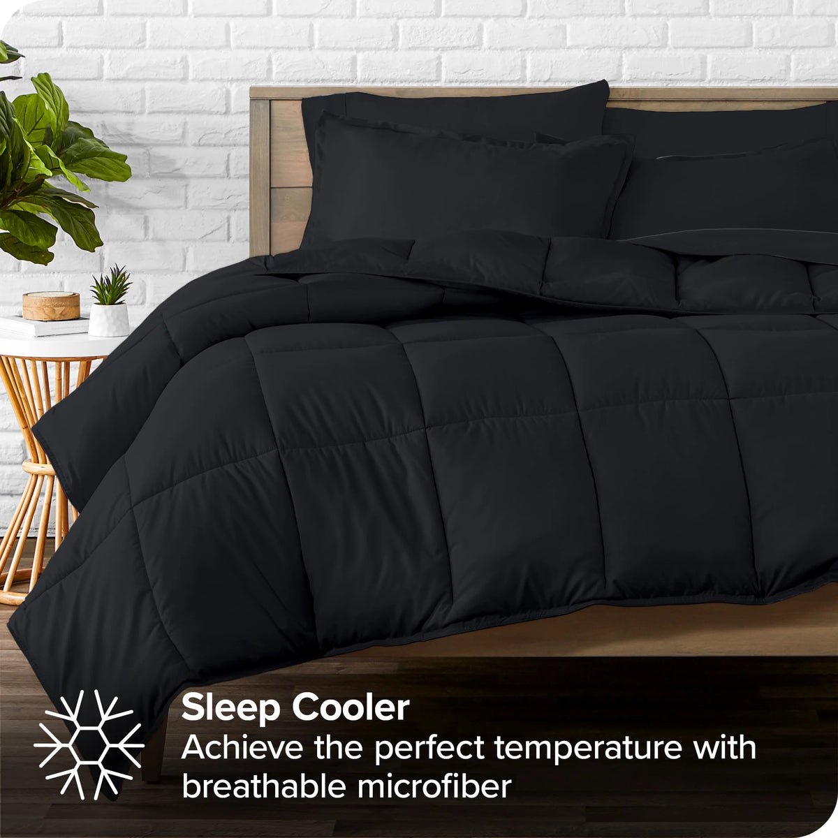 7-Piece Bed-in-a-Bag Full XL Black Sheet Set X246