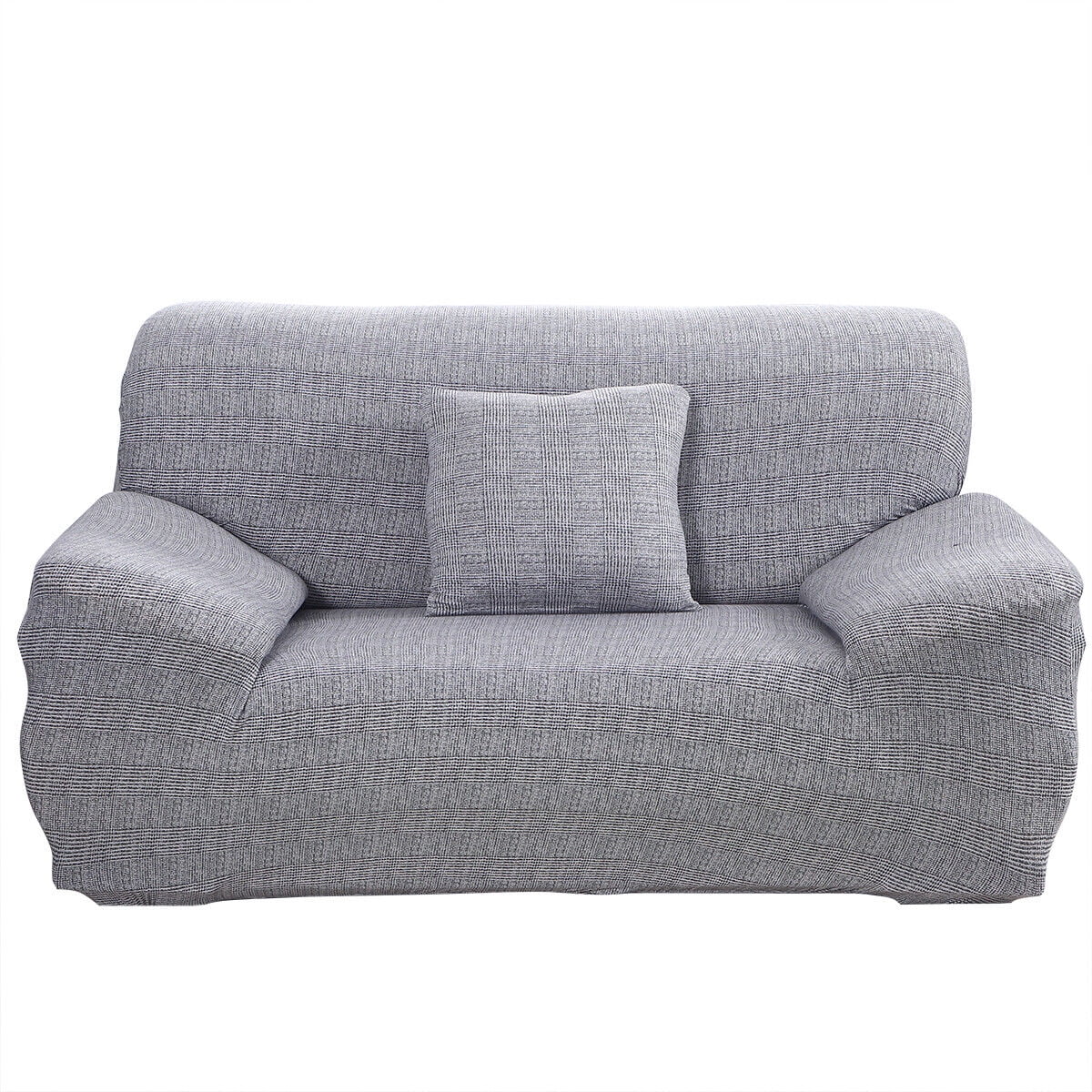 Gray Printed Stretch Sofa Cover Armchair Slipcover W166