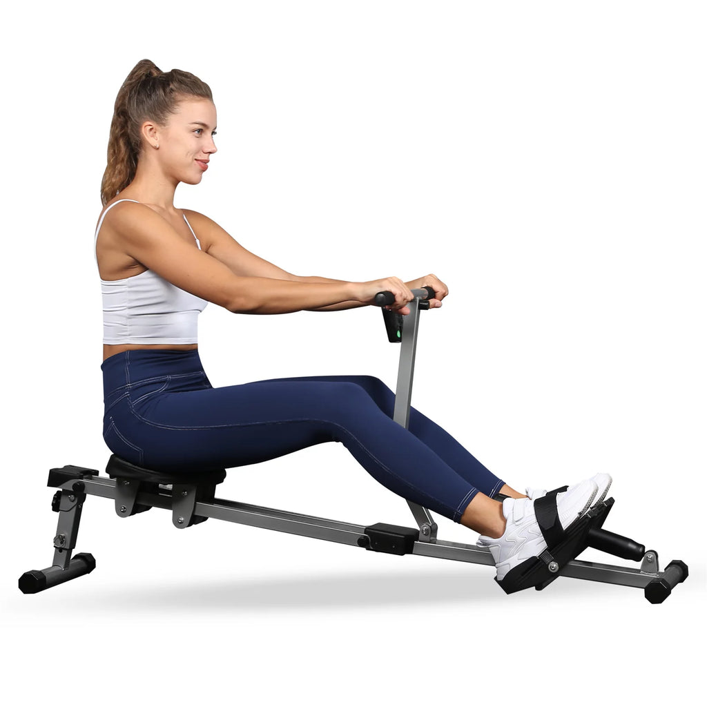 Rowing Machine with Adjustable Resistance, 260 lbs Maximum Load, Black F163