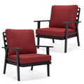Red Set of 2 Outdoor Patio Armchair with Removable Cushions C79483