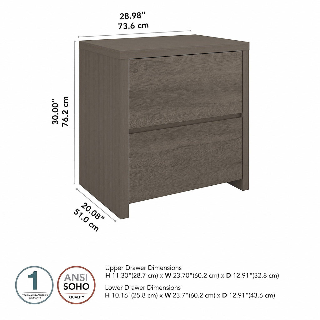 2 Drawer Lateral File Cabinet in Restored Gray P736325