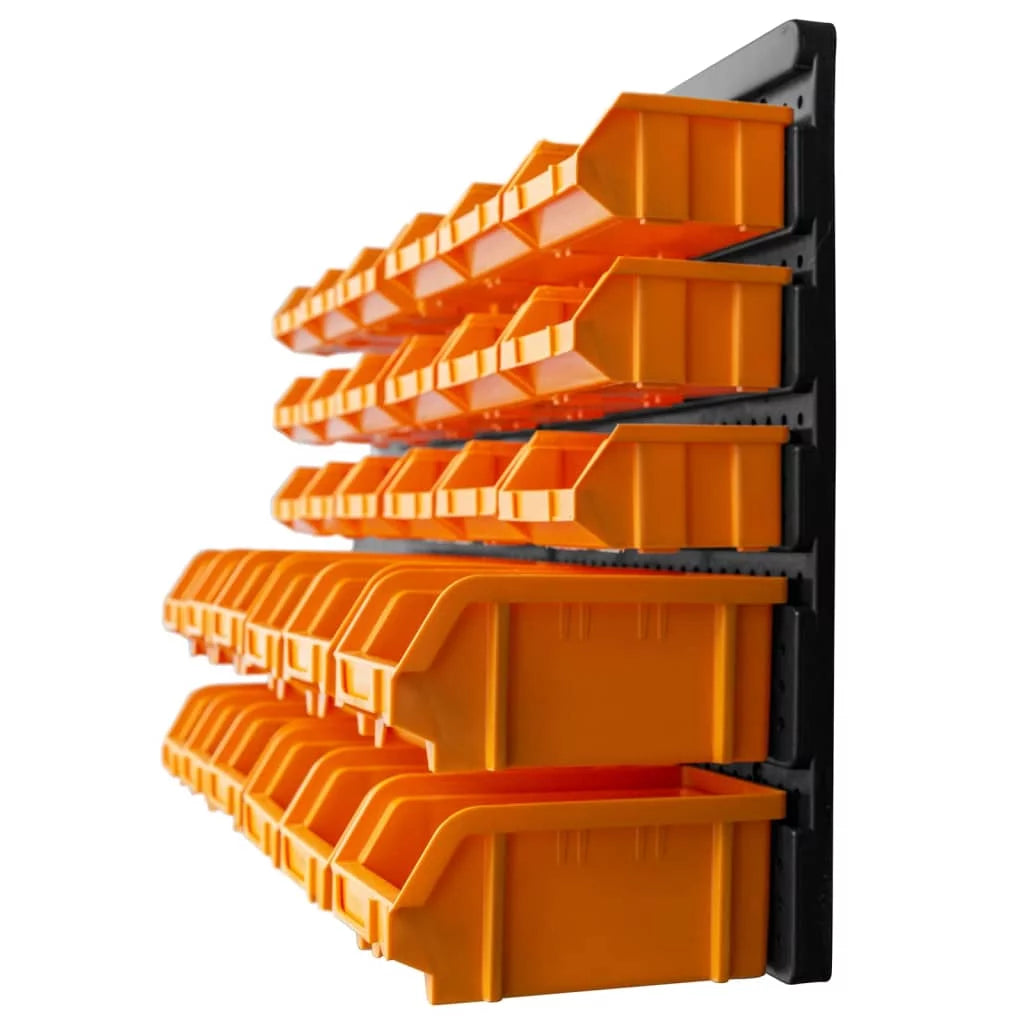 32 Piece Storage Bin Kit with Wall Panels Yellow and Black C49395