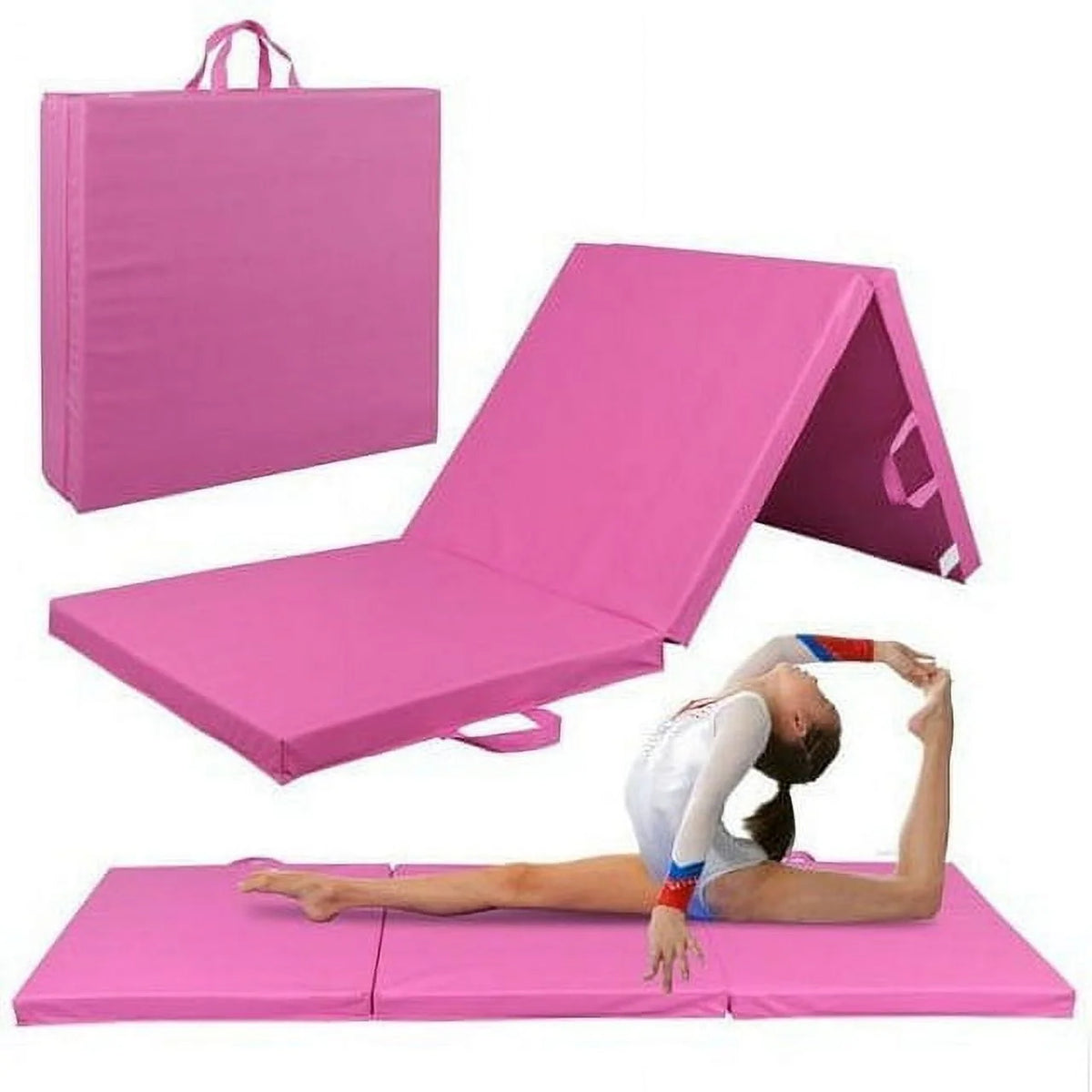 Black 6 x 2' Tri-Fold Folding Gym Mat K420
