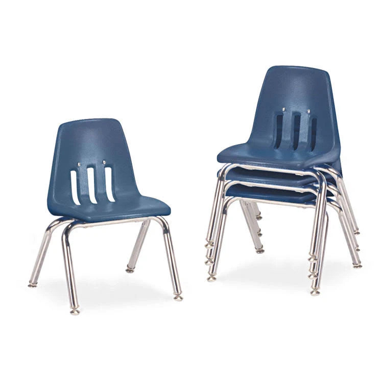 Navy/Chrome Classroom Chairs, 12x22 Seat Height, 4/Carton N6239