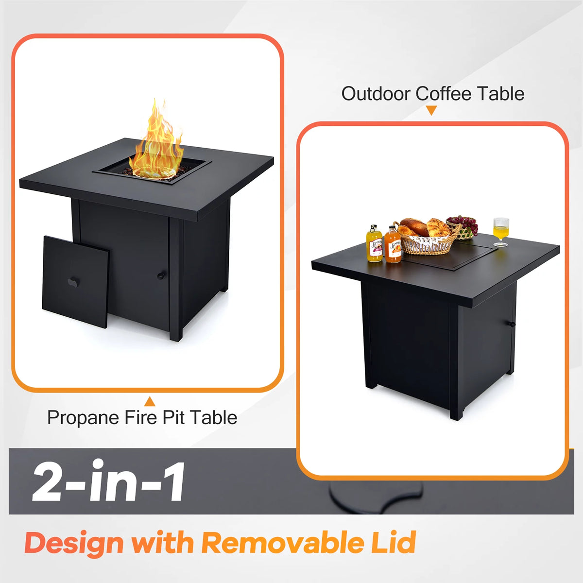 32'' Propane Fire Pit Table 40,000 BTU Z8804