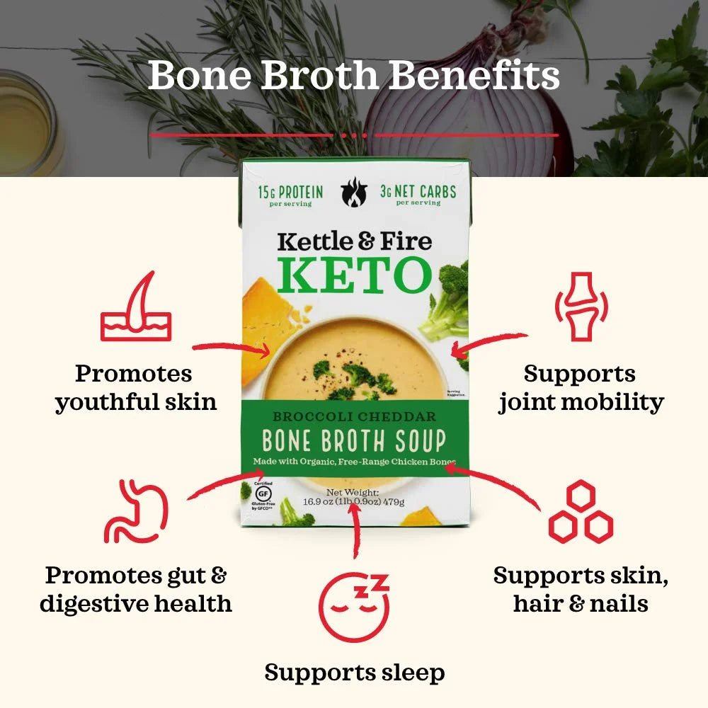 Keto Bone Broth Soup Broccoli Cheddar 16.9 oz G6748