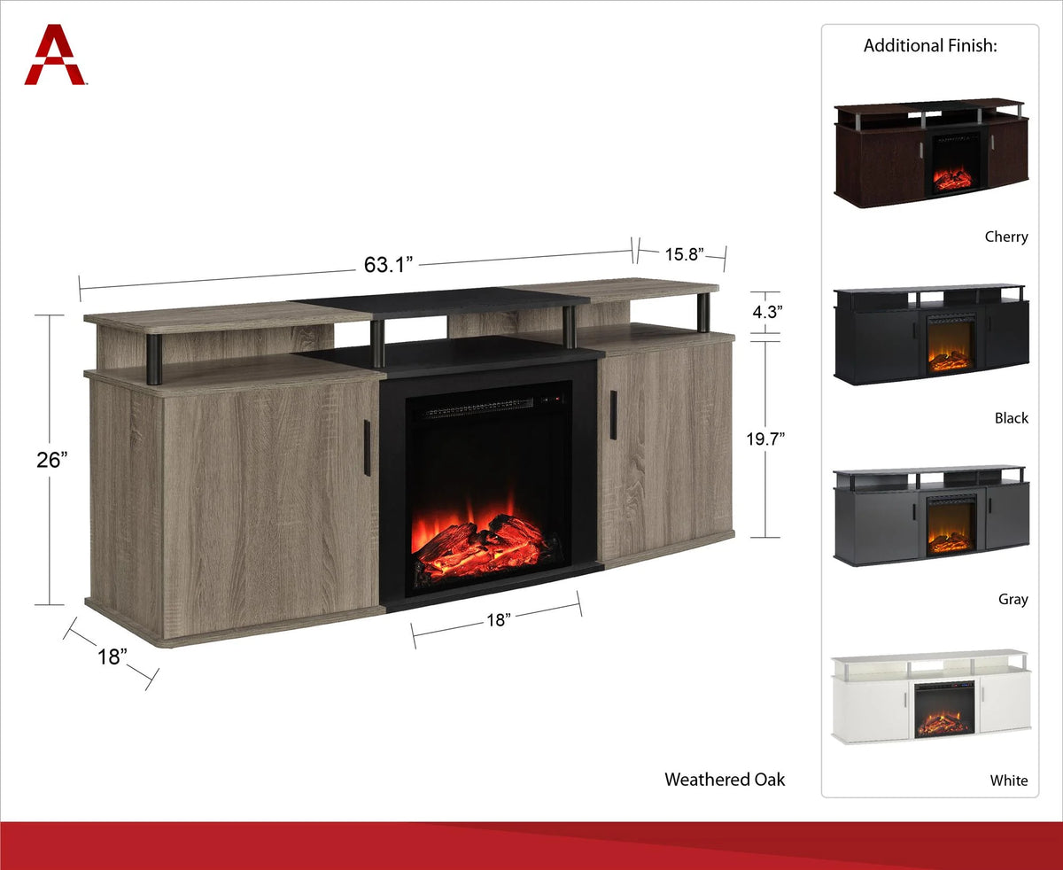 White Electric Fireplace TV Console X904797