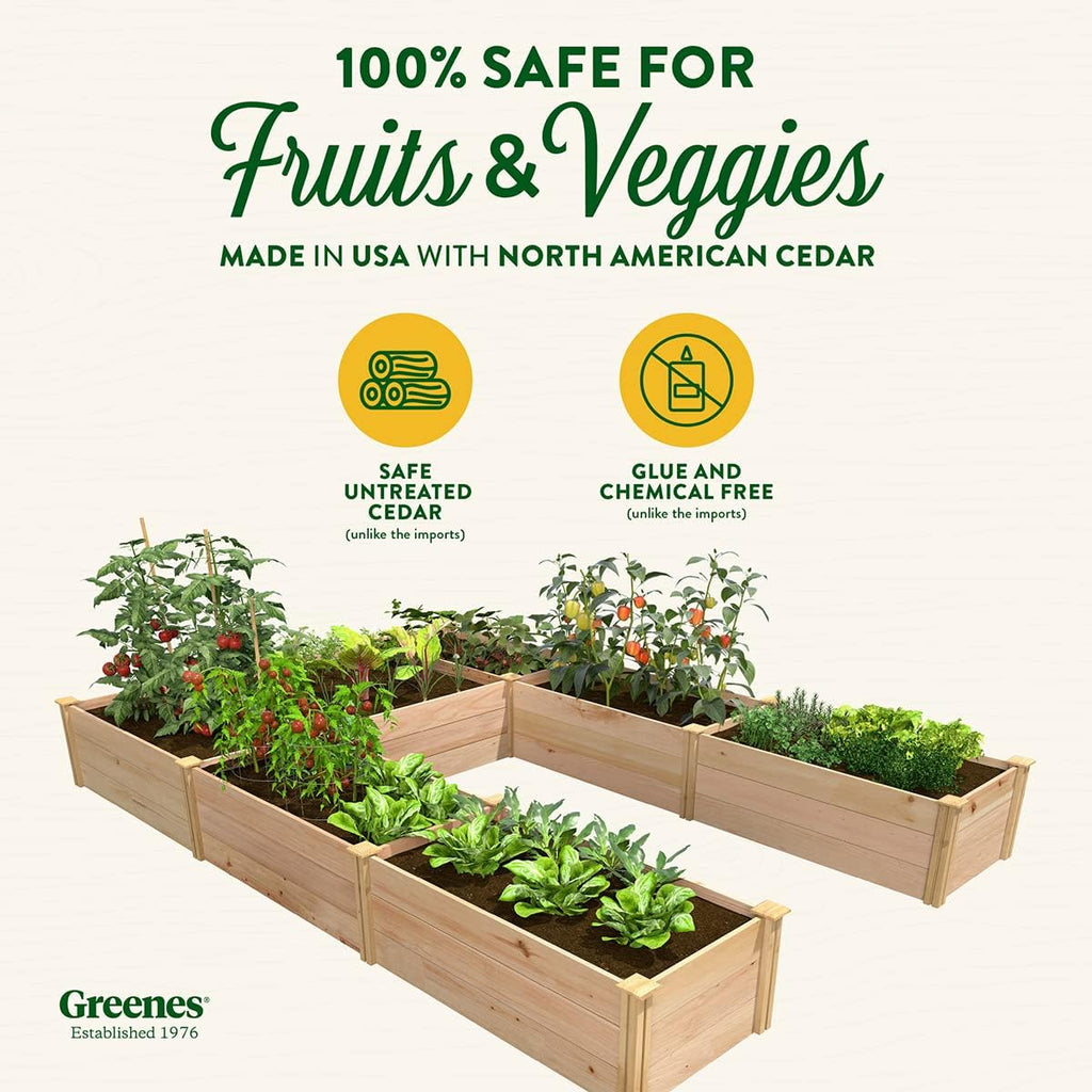 Cedar Raised Garden Bed, 8' x 12' x 16.5" U-Shaped Bed V70048