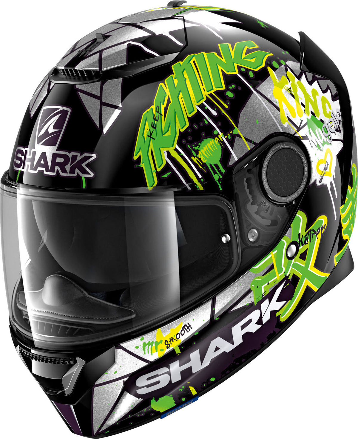 Black/Green Integral Helmet Z1188