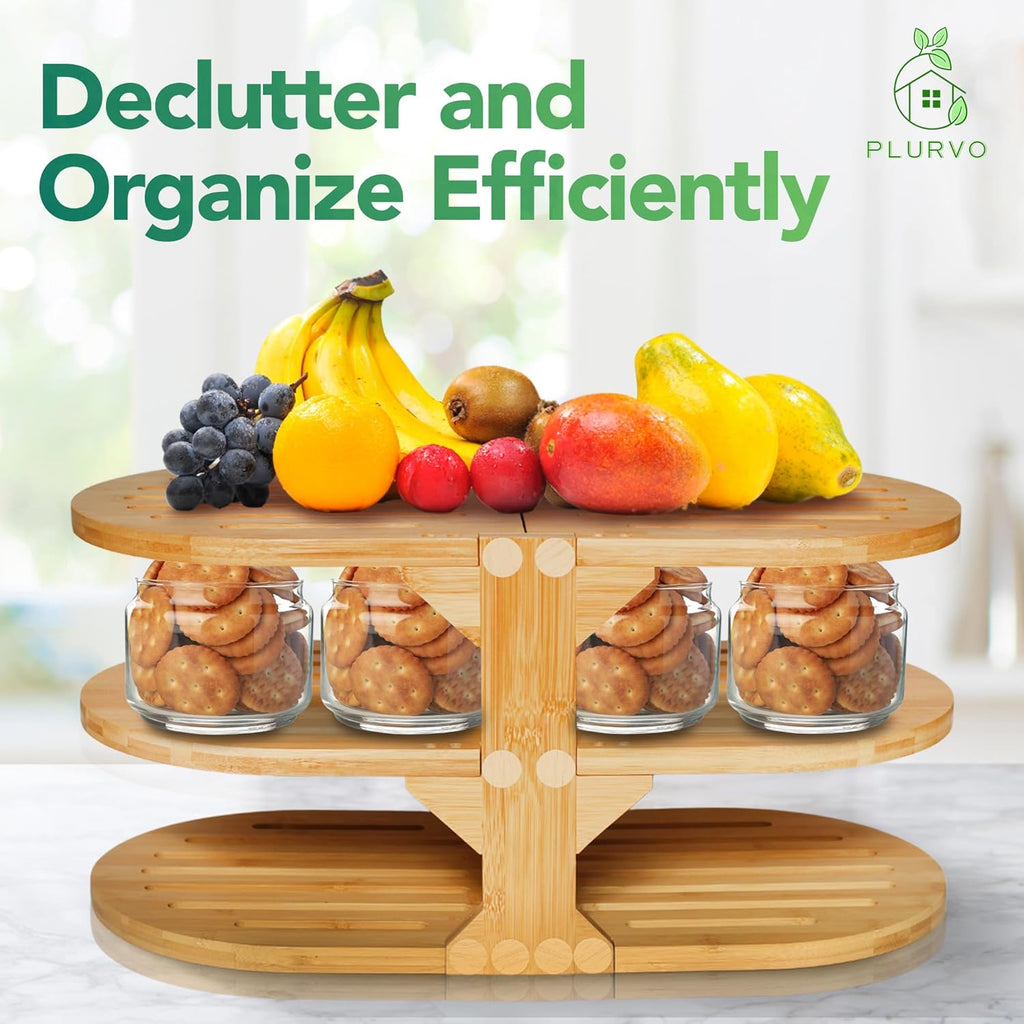 6-Tier Bamboo Plate Organizer D3772