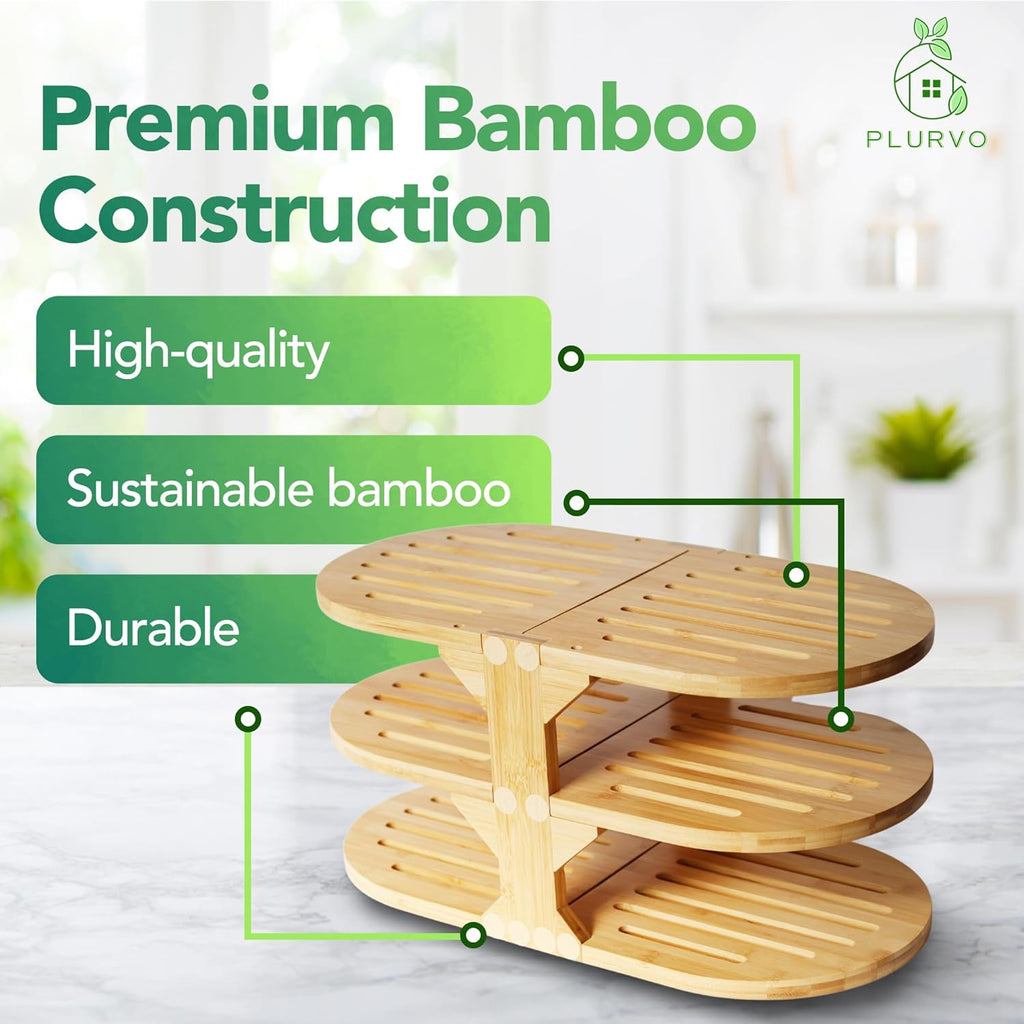 6-Tier Bamboo Plate Organizer D3772