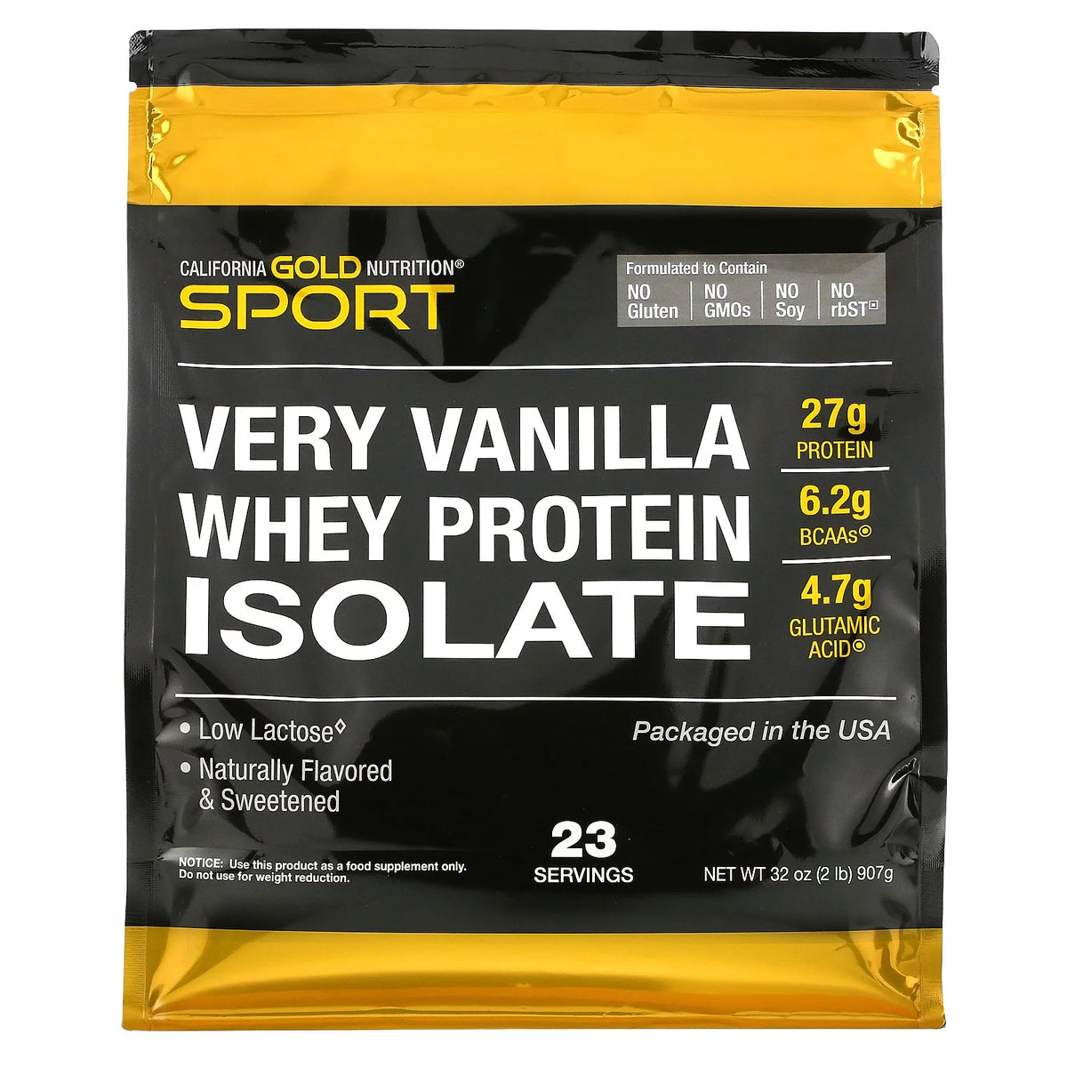 100% Whey Protein Isolate, Very Vanilla Flavor, 2 lbs (907 g) D49073