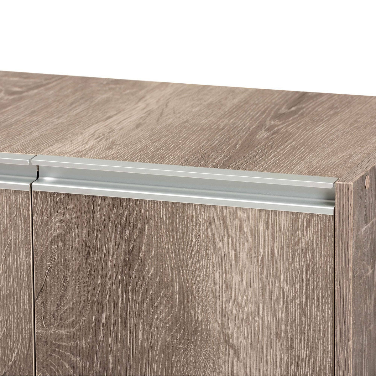 Weathered Oak Finished Wood 2-Door Shoe Cabinet J921952