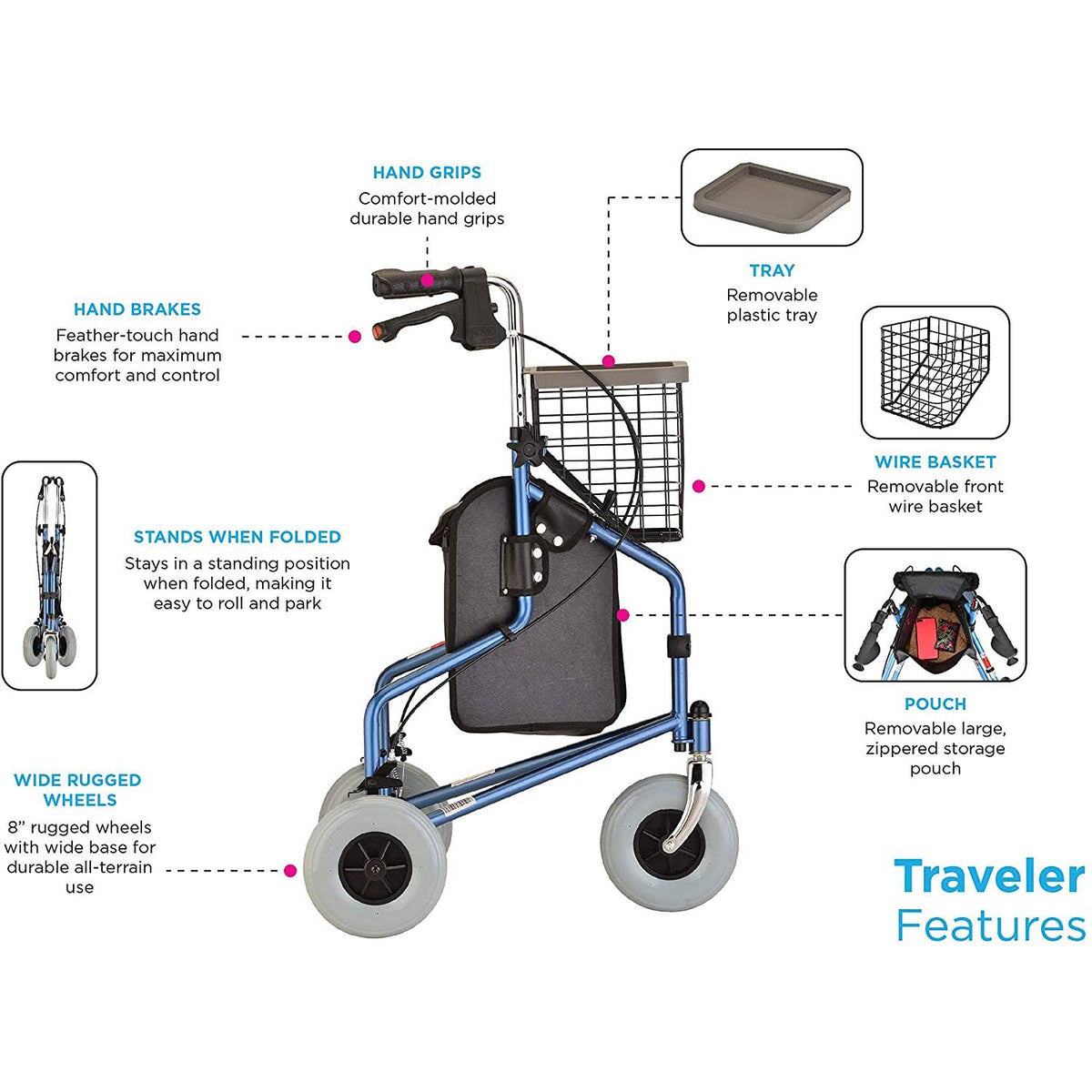 3 Wheel Rollator Walker B5685