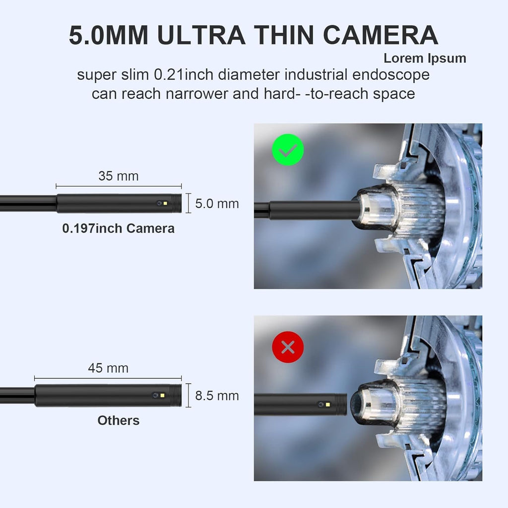 5mm Dual Lens Borescope Inspection Camera O258