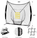 7 by 7 Feet Baseball Softball Hitting Pitching Net with Strike Zone P348426