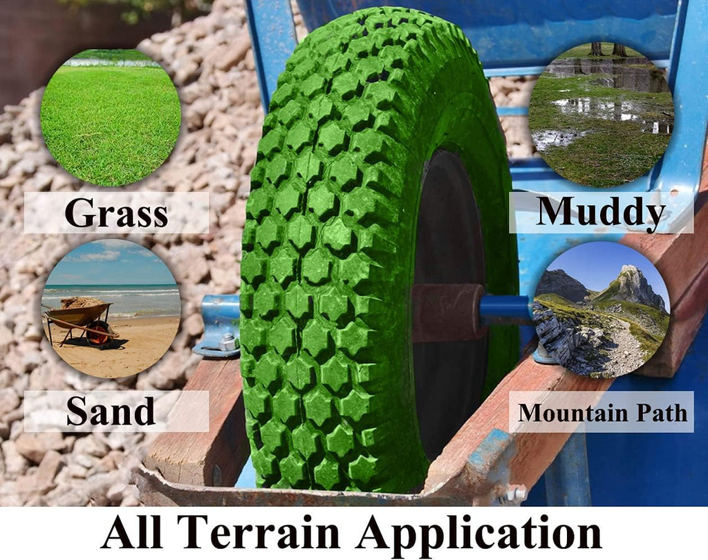 16 inch Flat Free Solid Rubber Wheelbarrow Tires Set of 2 Q7426
