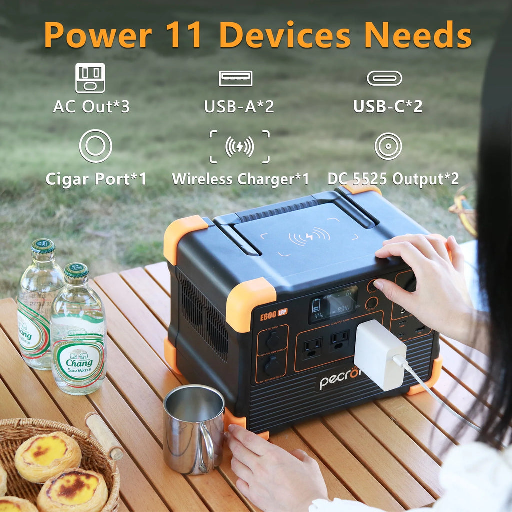 Portable Power Station 614Wh 1200W LiFePO4 Battery Solar Generator R584
