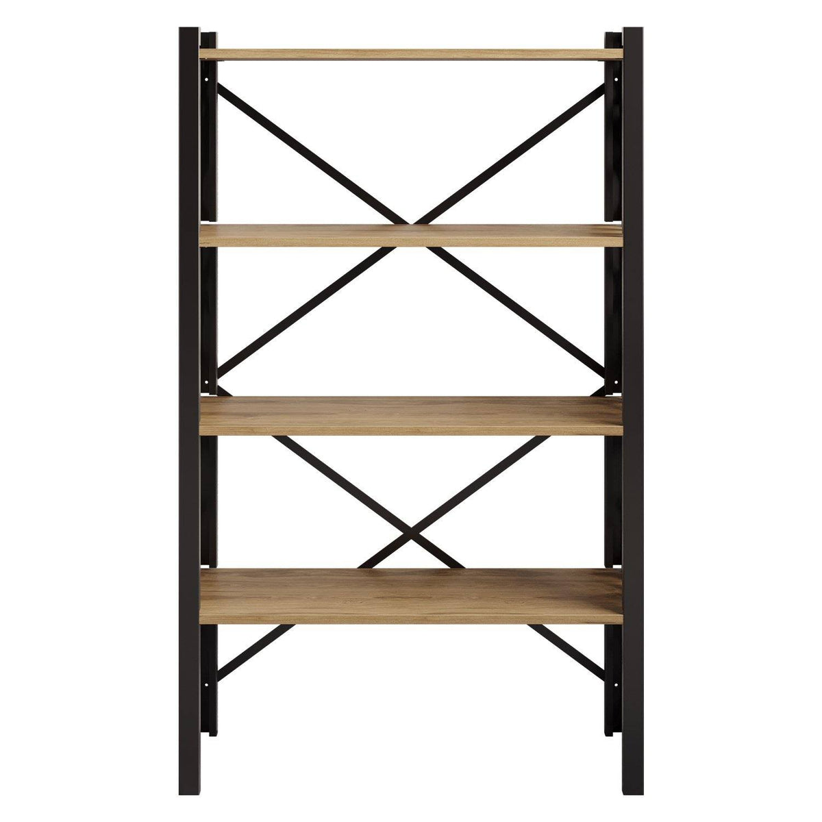 White Metal Wood Accent Bookcase V61582