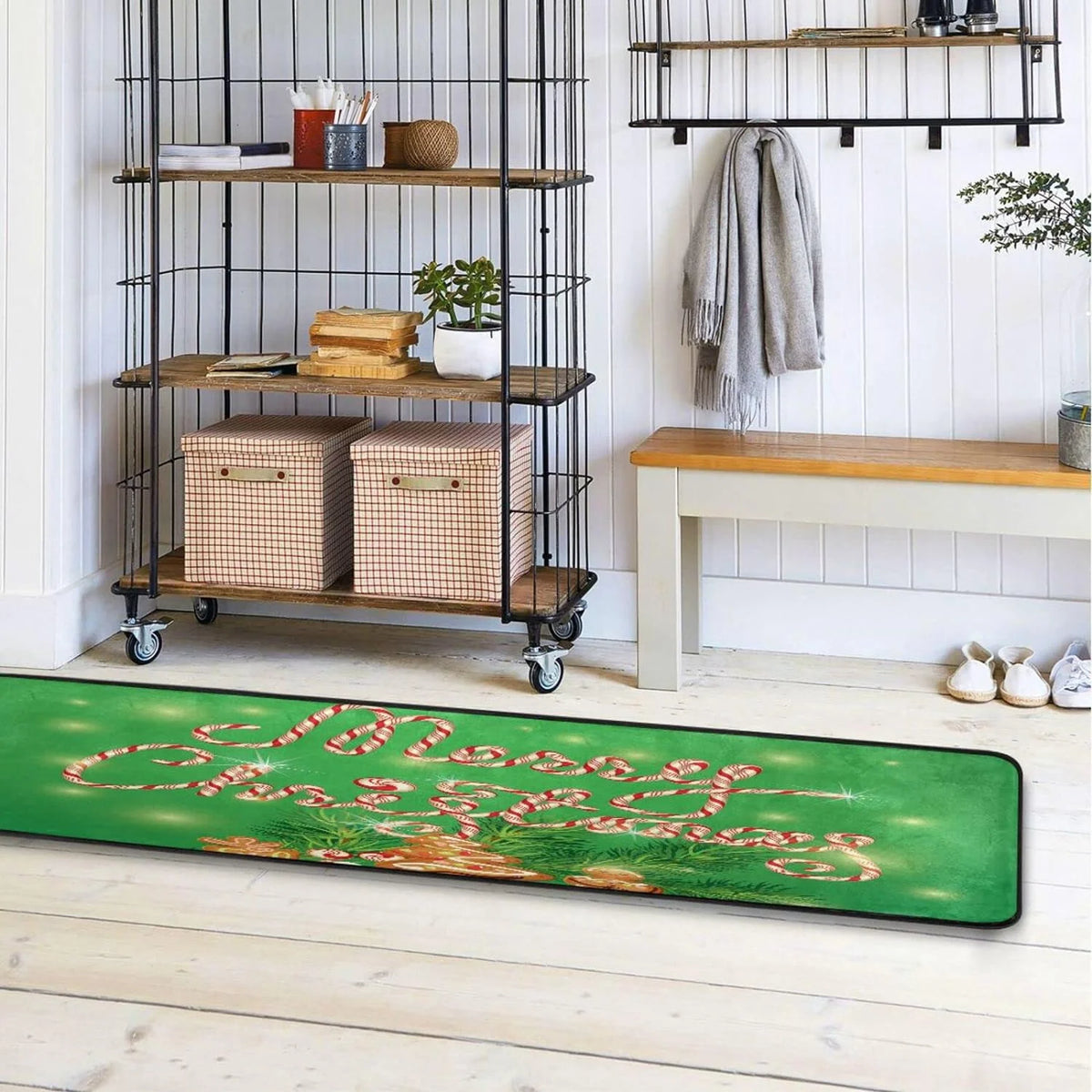 2'x6' Christmas Kitchen Runner Rug with Rubber Backing Q789100