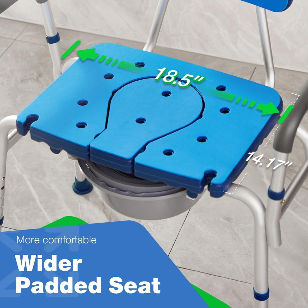 3 in 1 Bariatric Commode Chair with Extra Wide Seat Opening O576281