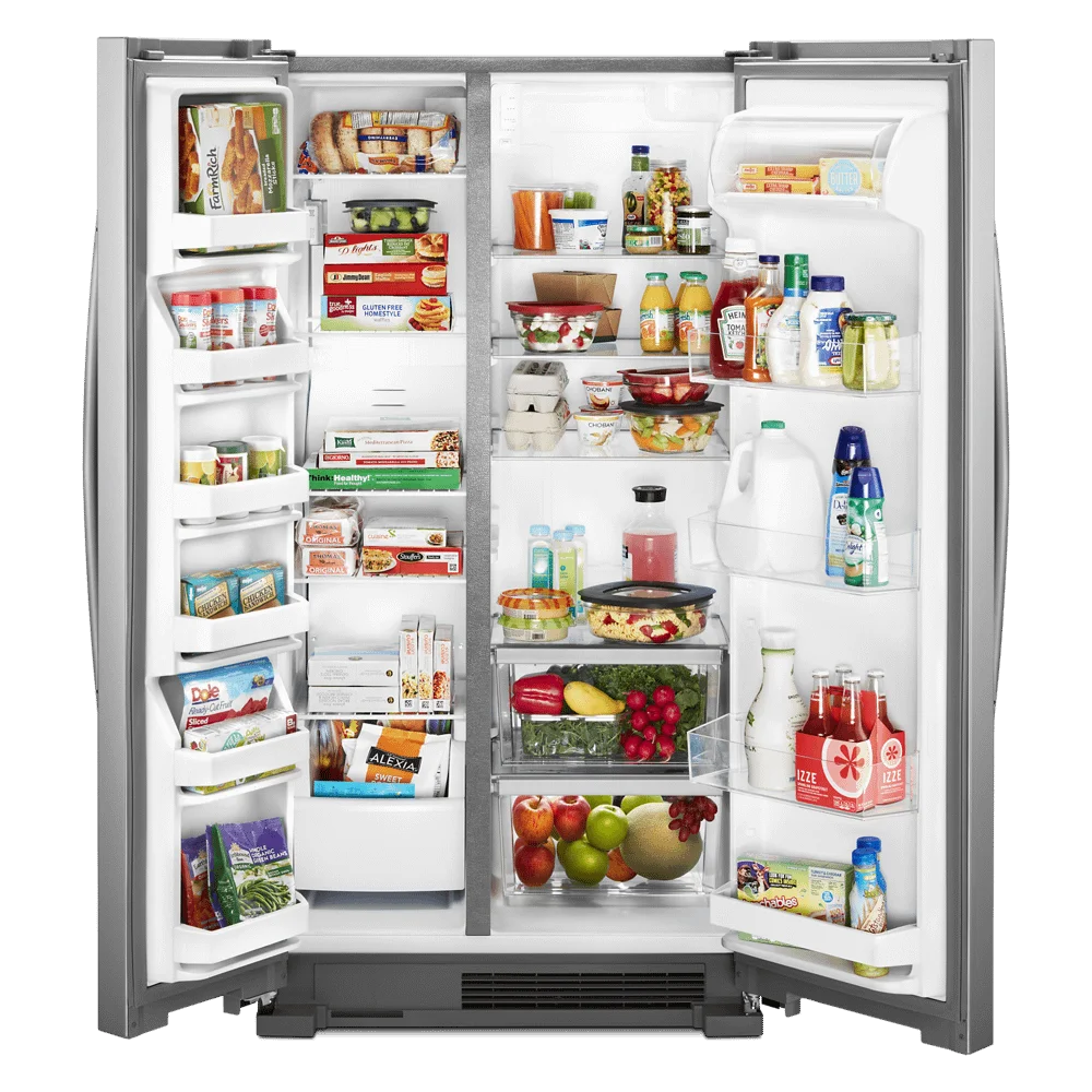 36" Wide 25.1 Cu. Ft. Side By Side Refrigerator Stainless Steel N2535
