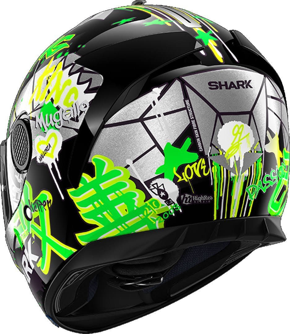 Black/Green Integral Helmet Z1188