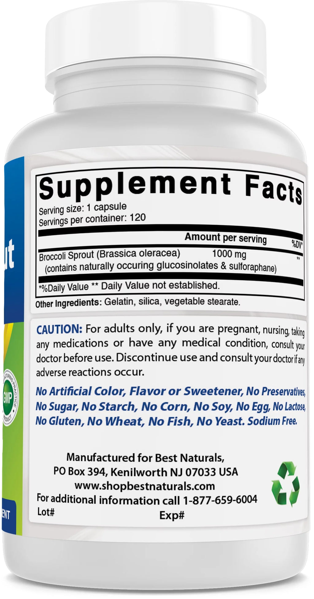 Broccoli Sprouts Extract 1000 mg 120 Capsules W13434